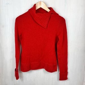 Willi Smith 100% Cashmere Women’s Cowl Neck Burnt Orange Sweater 